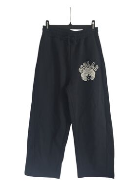 SCOLAR Black Graphic Sweatpants